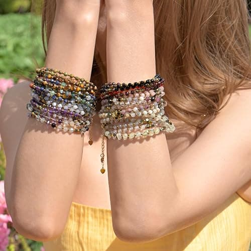 Farfume Beaded Bracelets for Women, Chakra Crystal 4mm Beads Gemstone Natural Stone Bead Spiritual Womens Jewelry Valentine's Day Gifts thumbnail 3