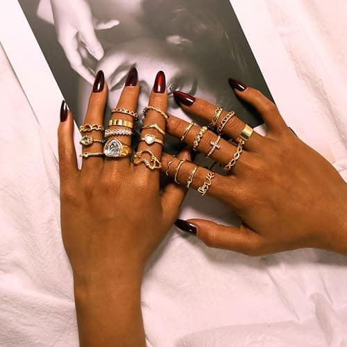 CHICUTIE Gold Knuckle Rings Set For Women Stackable Joint Finger Midi Rings Dainty Cubic Crystal Zirconia Hollow Twist Cute Pack Jewelry Gift thumbnail 4