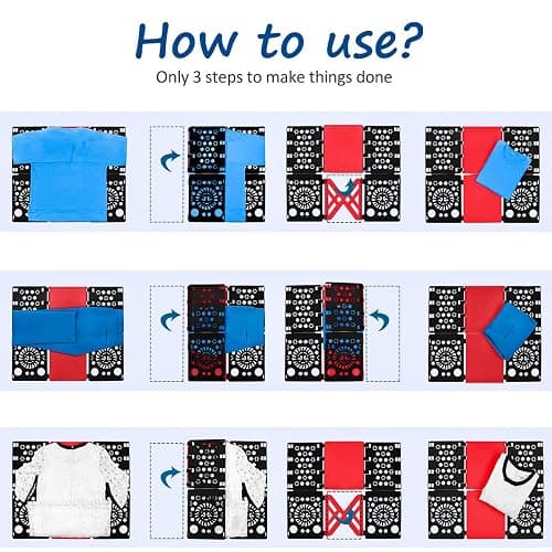 BoxLegend Version 3 Shirt Folding Board t Shirts Clothes Folder Durable Plastic Folding Helper Easy and Fast Folding Boards for Adults and Children, Black and Red thumbnail 4