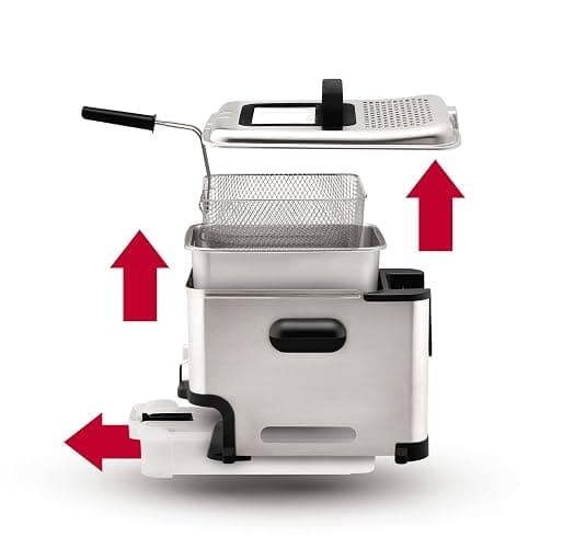 T-fal 3.5L Stainless Steel Deep Fryer with Basket for Home Use, 1700W, Deep Fryer with Oil Filtration, Temp Control, Digital Timer thumbnail 9