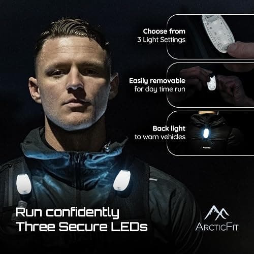 ArcticFit LED Running Vest - Adjustable Unisex Reflective Vest with Phone Holder and Storage - Lightweight and Durable Running Backpack Alternative - Hydration Vest thumbnail 3