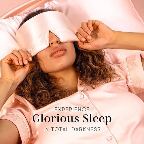 DROWSY Silk Sleep Mask. Face-Hugging, Padded Silk Cocoon for Luxury Sleep in Total Darkness. (Sunset Pink) thumbnail 6