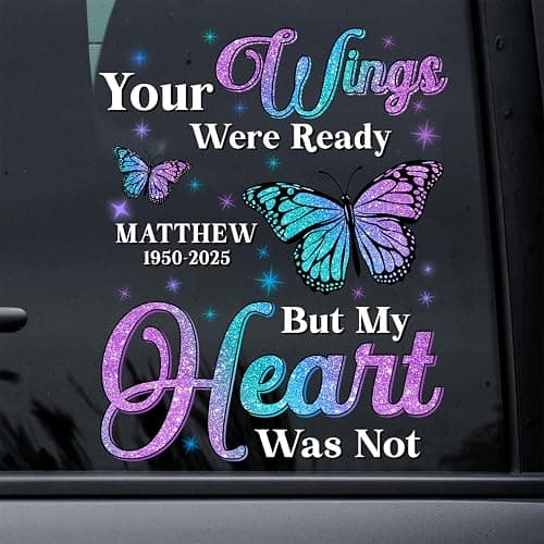 in Loving Memory Car Decal for Loss of Loved One, Custom Memorial Car Sticker Any Text, Photo Waterproof Memorial Decal for Cars, Window, Trucks Sympathy Gift for Loss of Son Mom Dad (MEMORY-10) thumbnail 7