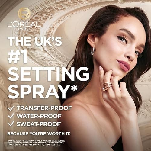 L'Oréal Paris Setting Spray, Infallible 3-Second Makeup Setting Spray Mist for Face, Up To 36 Hour Makeup Wear, Fixing Spray, Waterproof and Sweatproof, Transfer-proof and Non-sticky 75ml thumbnail 2