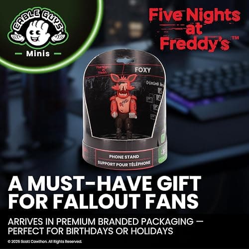 Cableguys Minis Five Nights at Freddy's Foxy Phone Stand & Earbuds Holder - Novelty Phone Stand for Desk Decor and Bedside Accessories, In Ear Headphone Holder for Smartphone & Small Devices thumbnail 6