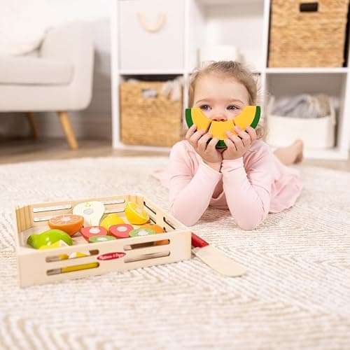 Melissa & Doug Cutting Fruit Set - Wooden Play Food Kitchen Accessory, Multi - Pretend Play Accessories, Wooden Cutting Fruit Toys For Toddlers And Kids Ages 3+ - One Size thumbnail 7