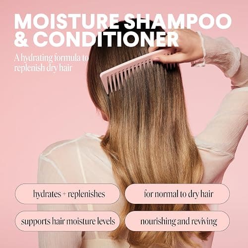 MONDAY HAIRCARE Moisture Shampoo + Conditioner Set for Dry, Coarse, Stressed, Frizzy Hair, Made with Coconut Oil, Rice Protein, Shea Butter and Vitamin E, All Natural, 12 fl oz (Pack of 2) thumbnail 2