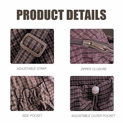 Plaid Crossbody Bags, Slouchy Hobo Crossbody Bag, Cute Messenger Bag, Nylon Crescent Crossbody Purse, Trendy Everyday Purse thumbnail 6