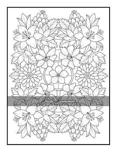100 Flowers: An Adult Coloring Book with Bouquets, Wreaths, Swirls, Patterns, Decorations, Inspirational Designs, and Much More! thumbnail 67