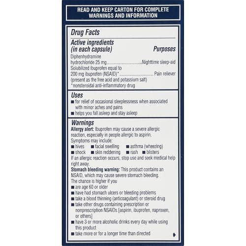 Advil PM Liqui-Gels Pain Reliever and Nighttime Sleep Aid, Pain Medicine with Ibuprofen for Pain Relief and Diphenhydramine HCL for a Sleep Aid - 40 Liquid Filled Capsules - Back to College - Liqui Gels thumbnail 19