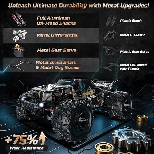 DEERC 9309E All Terrain Fast RC Cars for Adults 40KPH,4WD Electric Off-Road Remote Control Monster Truck,2.4Ghz High Speed Car,Waterproof Monster Truck with 2 Batteries for Boys & Kids thumbnail 2