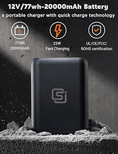 SOLJIKYE Heated Jacket for Men with 12V/20000mAh Battery Pack, Men's Winter Jackets Soft Shell Electric Heated Coat thumbnail 5
