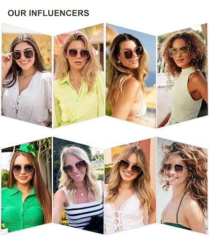 SOJOS Trendy Oversized Square Metal Frame Sunglasses for Women Men SJ1146 | Retro Large Big Flat Lens UV Protection Womens Mens Sun Glasses thumbnail 3