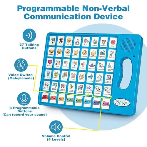 Joyreal AAC Device for Autism, Non Verbal Communication Tools for Speech Therapy & Stroke Rehab. Speech Communication Tablet, Autism Talking Aids with 8 Programmable Buttons & Adjustable Volume thumbnail 2