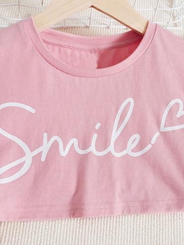 OYOANGLE Girl's 3 Pieces Summer Outfits Graphic Print Crop Tee Top and Cami Top with Shorts Set thumbnail 5