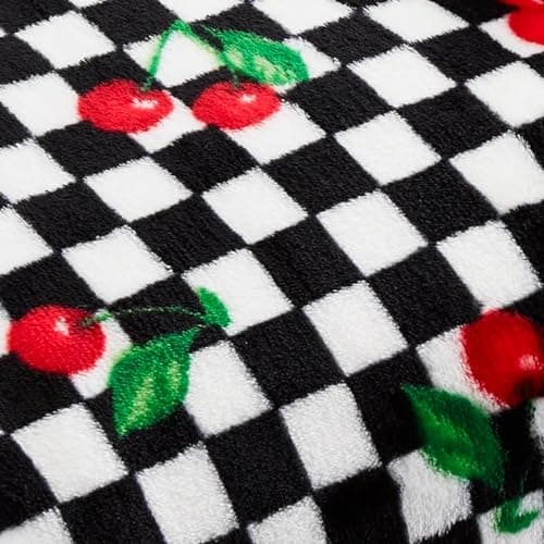 Betsey Johnson - Oversized Throw Blanket 50x70, Ultra-Soft Plush Bedding for Couch or Bed, Cozy & Lightweight, Soft Blanket with Cherry Checker Print (Red) thumbnail 7