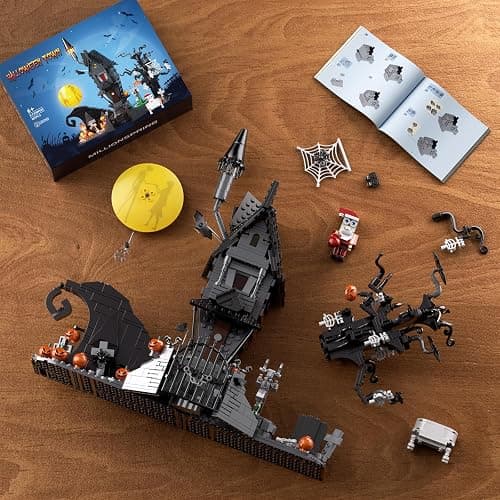 Nightmare Horror Haunted House Building Set, Block Toys Set Compatible with Lego, Creative Halloween Christmas Birthday Toy Kit Gift with Light for Movie Fans Adults (957pcs) thumbnail 7