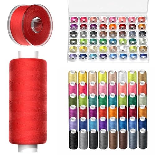 96Pcs Professional Sewing Thread Kit, 48 Colors 400 Yards/Spool, [Top Durability with 4-Ply Tight-Twist] AAA-Grade Polyester Thread with Prewound Bobbins, Sewing Thread for Hand & Machine Sewing - Image 1