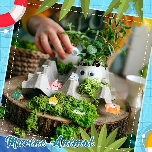 Qunclay 36 Pcs Ocean Mini Figurines Resin Axolotl Miniature Animals Figurine Tiny Resin Trinkets Marine Aquarium Ornaments Dollhouse Decorations for DIY Fish Tank Potted Garden Accessory (Cute) - 36 - Cute thumbnail 6