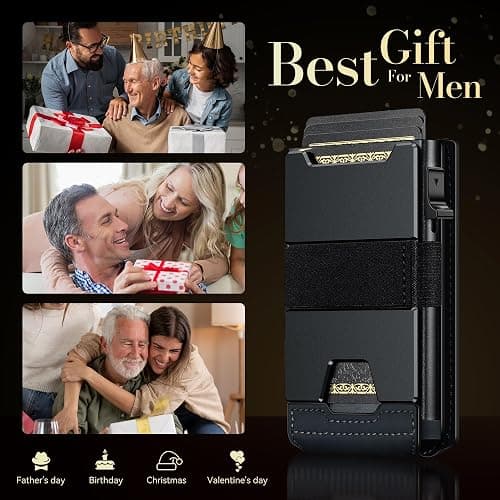 furid Smart Wallet For Men Slim Minimalist: Metal Pop Up Wallet Card Holder - Rfid Blocking Wallet Gift For Male Husband thumbnail 7