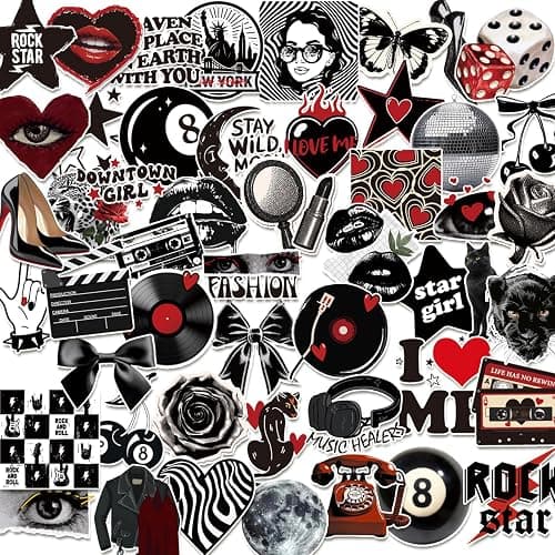 Eclazul Downtown Girl Y2K Stickers - 100 Pcs Retro Gift for Women Adults | Aesthetic Cool Trendy Waterproof Vinyl Decals Stuff Bulk for Water Bottle Book Scrapbook Phone Case Skateboard Keyboard - Image 1