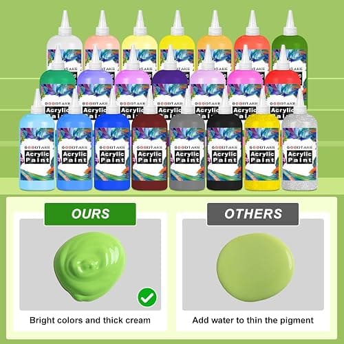 GOODTAKE Light Yellow Acrylic Paint, Art Craft Paint for Art Supplies, Canvas, Rocks, Wood, Fabric and Ceramic, Non Toxic for Artists, Students, Beginners (Light Yellow, 7 Fl Oz) thumbnail 5