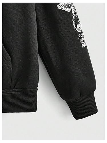 SOLY HUX Women's Graphic Hoodies Heart Print Drawstring Long Sleeve Pocket Sweatshirt Pullover Tops thumbnail 4