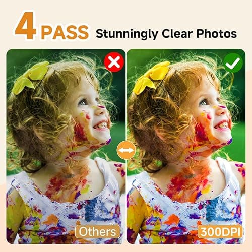 HPRT CP4100 4x6 Photo Printer with 108 Sheets & 2 Ribbons, Dye-Sublimation Printing Portable Instant Picture Printer for iPhone/Android,Full-Color Photo, Wi-Fi Connection, AR Video Printing thumbnail 5