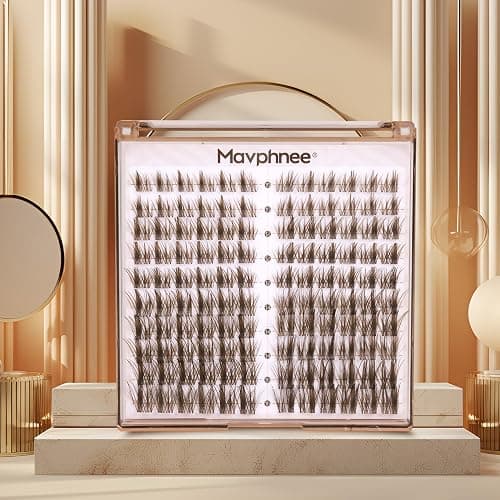 Brown Lash Clusters Wispy Eyelash Extensions Dark Brown Lash Extensions 10-16MM DIY at Home CC-Curly Eyelash Clusters Natural Spiky Lash Individuals 120 Pcs Cluster Lash Pack by Mavphnee thumbnail 8