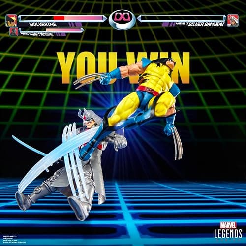 Marvel Legends Series Gamerverse Wolverine vs Marvel's Silver Samurai, Retro Video Game -Inspired Collectible 6-Inch Action Figures thumbnail 7