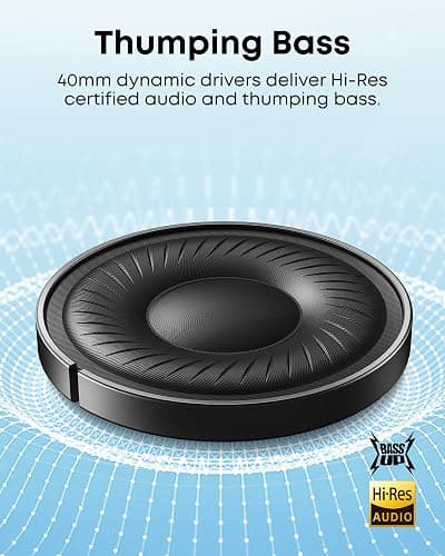 Soundcore by Anker Q20i Hybrid Active Noise Cancelling Headphones, Wireless Over-Ear Bluetooth, 40H Long ANC Playtime, Hi-Res Audio, Big Bass, Customize via an App, Transparency Mode (Pink) thumbnail 3