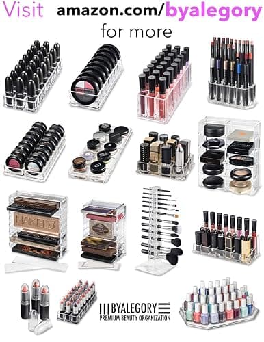 BY ALEGORY Acrylic Eye Mascara Organizer Makeup Storage Organization Refillablle Container Beauty Display Case 24 Space to Organize Tall Eye Lash Mascara thumbnail 6