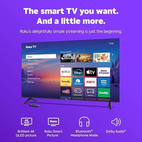 Roku Smart TV 2026 – 65-Inch Select Series, 4K QLED TV – Roku TV with Voice Remote – Flat Screen QLED Television with Wi-Fi for Streaming Live Local News, Sports, & Movies – Bluetooth Headphone Mode thumbnail 3