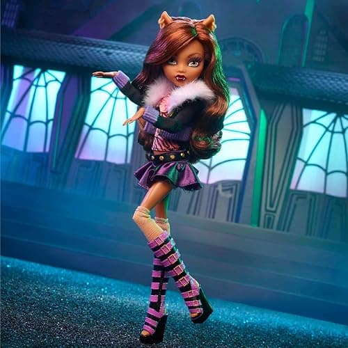 Monster High Clawdeen Wolf Reproduction Doll Wearing Original Fashion & Shoes with Pet, Display Stand & Accessories, 10-5-inch Collectible Toy thumbnail 2