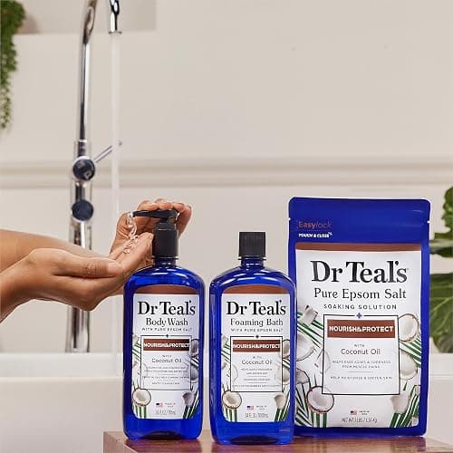 Dr Teal's Salt Soak with Pure Epsom Salt, Nourish & Protect with Coconut Oil, 3 lbs thumbnail 9