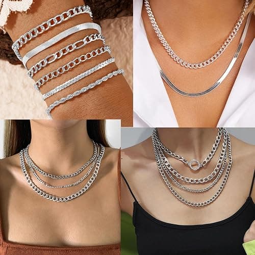 [33ft] Silver Chain for Jewelry Making, 7mm Wide Silver Aluminum Curb Link Chain Roll Bulk for DIY Jewelry Making Craft thumbnail 5