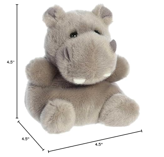 Aurora® Adorable Palm Pals™ Hunk Hippo™ Stuffed Animal - Pocket-Sized Play - Collectable Fun - Grey 5 Inches thumbnail 2