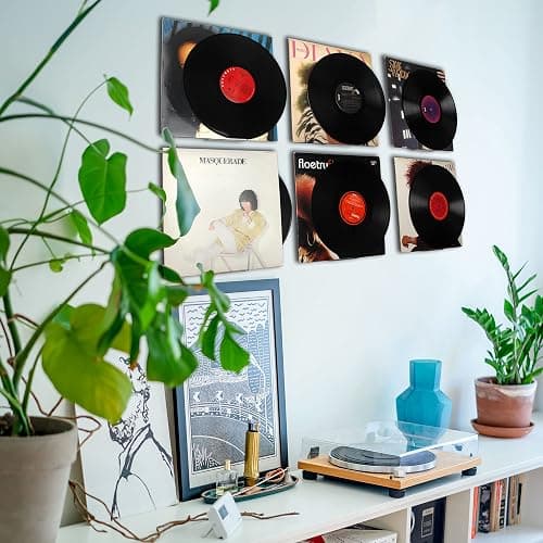 WANLIAN Clear Vinyl Record Shelf Wall Mount 6 Pack,vinyl holder wall,Acrylic Album Record Holder Display Your Daily LP Listening in Office Home (Clear) thumbnail 5