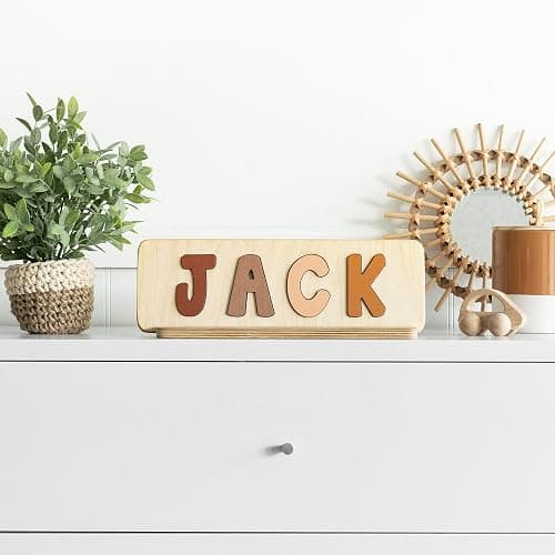 Personalized Wooden Name Puzzle for Kids, Handmade in USA by Bloom Owl, Custom Baby Gifts for Boys and Girls Easter or First Birthday, Montessori Toys for Toddlers 1-3, Baby Puzzle thumbnail 6