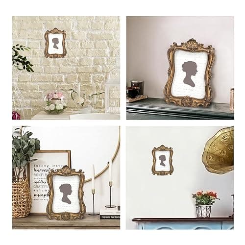 AELS 5x7 Inch Vintage Picture Frame, Distressed Elegant Antique Photo Frames with Glass Front, Photo Display, Tabletop Wall Hanging, Gift Ideas, Shabby Chic Decor thumbnail 6