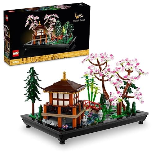 LEGO Icons Tranquil Garden Building Set - Detailed Japanese Zen Garden DIY Kit for Adults, Ages 18+ - Gift for Him & Her - Building Block Set for Home Decor - 10315 - Green