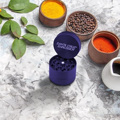 Santa Cruz Shredder Herb and Spice Grinder 3 Piece Medium 2 1/8" Superior Grip and Aluminium (Purple) thumbnail 2