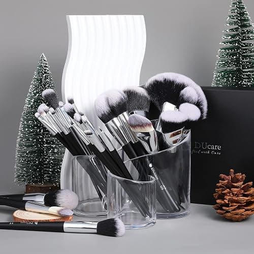 DUcare Makeup Brushes Professional 32Pcs Make up Brushes Set Premium Christmas Gift Synthetic Kabuki Foundation Blending Brush Face Powder Blush Concealers Eye Shadows - 32Pcs thumbnail 7