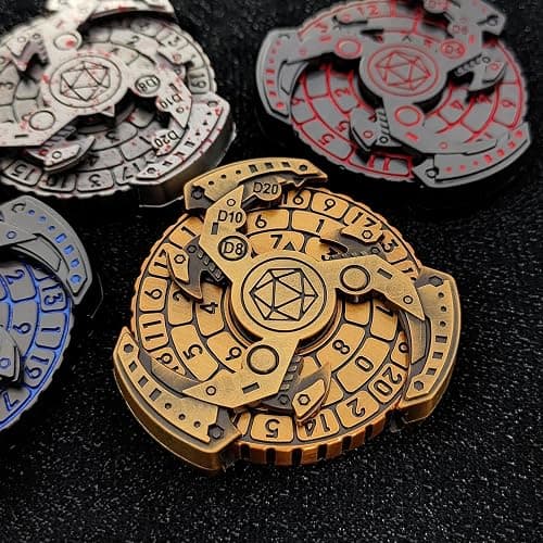 FLUEFOWL Shadow Roulette Dice Spinner for DND Dice Set, 7-in-1 Dragon Metallic D&D Dice with Gift Case for Dungeons and Dragon Game, RPG Role Playing Table Game Gifts (Black Gold) thumbnail 5