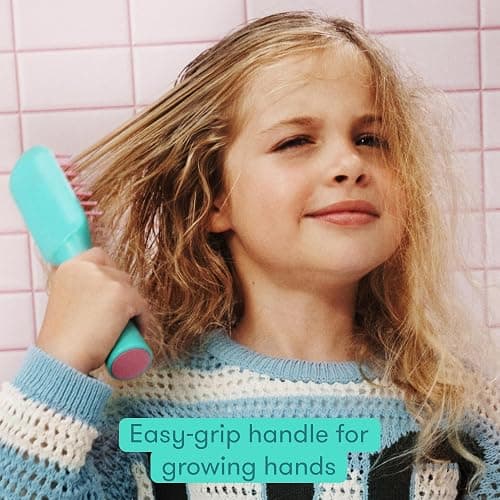 Frida for Kids Curly Hair Brush, Detangling Brush for Curls, Kids | Comb-and-bristle detangling brush works through knots in curls, coils and waves on wet or dry hair. thumbnail 5