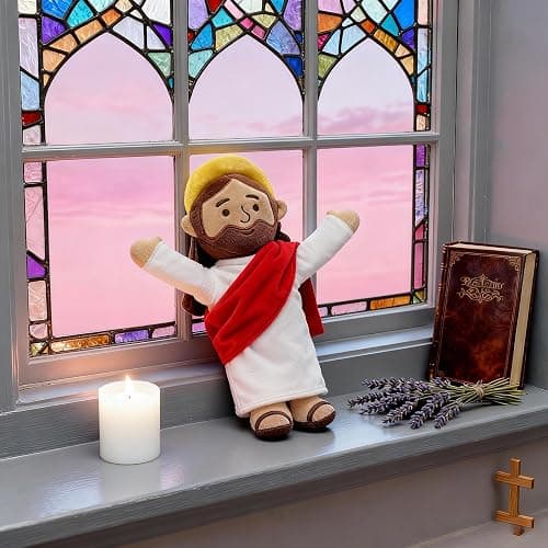 Yelakey 13" Jesus Plush Brown Jesus Stuffed Doll Christian Plushie Doll for Easter Christmas Church Religious Gifts for Kids Adults (brownred) thumbnail 8