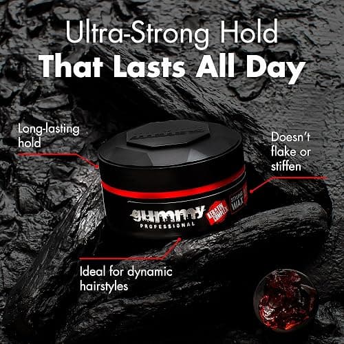 Gummy Professional - Hair Wax for Men - Ultra Hold Styling Pomade for Dry, Damp Hair - Water-Based Texturizing Clay Paste with Provitamin B5 & Keratin - Strong Hold - Alcohol & Paraben-Free - 150ml thumbnail 4