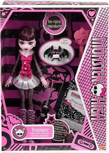 Monster High Draculaura Reproduction Doll Wearing Original Fashion & Shoes with Pet, Display Stand & Accessories, 10-5-inch Collectible Toy thumbnail 6