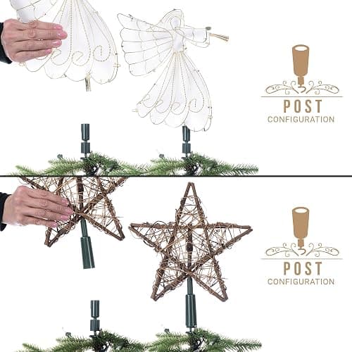 [Christmas Tree Topper Holder] - Twist-on Holiday Universal Tree Topper Stabilizer Fits Most Base Types- Metal Green Support Rod with Adjustable attachments to stabilize Seasonal Treetop Ornaments thumbnail 7
