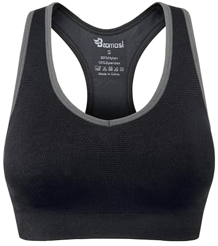 BAOMOSI Women's Seamless Racerback Sports Bra High Impact Support Yoga Gym Workout Fitness thumbnail 7